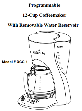 Programmable 12-Cup Coffeemaker With Removable Water Reservoir   XCC-1