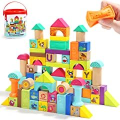Wooden Baby Blocks for 1 Year Olds