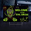 Halloween Scary Clown Welcome Sign