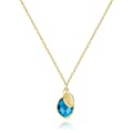 Dainty Turquoise Birthstone Necklace with Initial