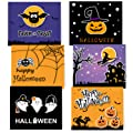 spooky, spider, pumpkin, Halloween words, bats, and castle 30 Pack Halloween Greeting Cards