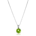 Amazon Essentials Sterling Silver Genuine or Created Round Cut Peridot Birthstone Pendant Necklace