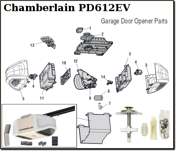 chamberlain replacement parts for chain drive garage door openers