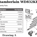 chamberlain wd832kev rail assembly parts