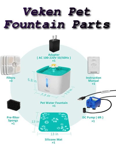 Veken Pet Fountain Replacement Parts