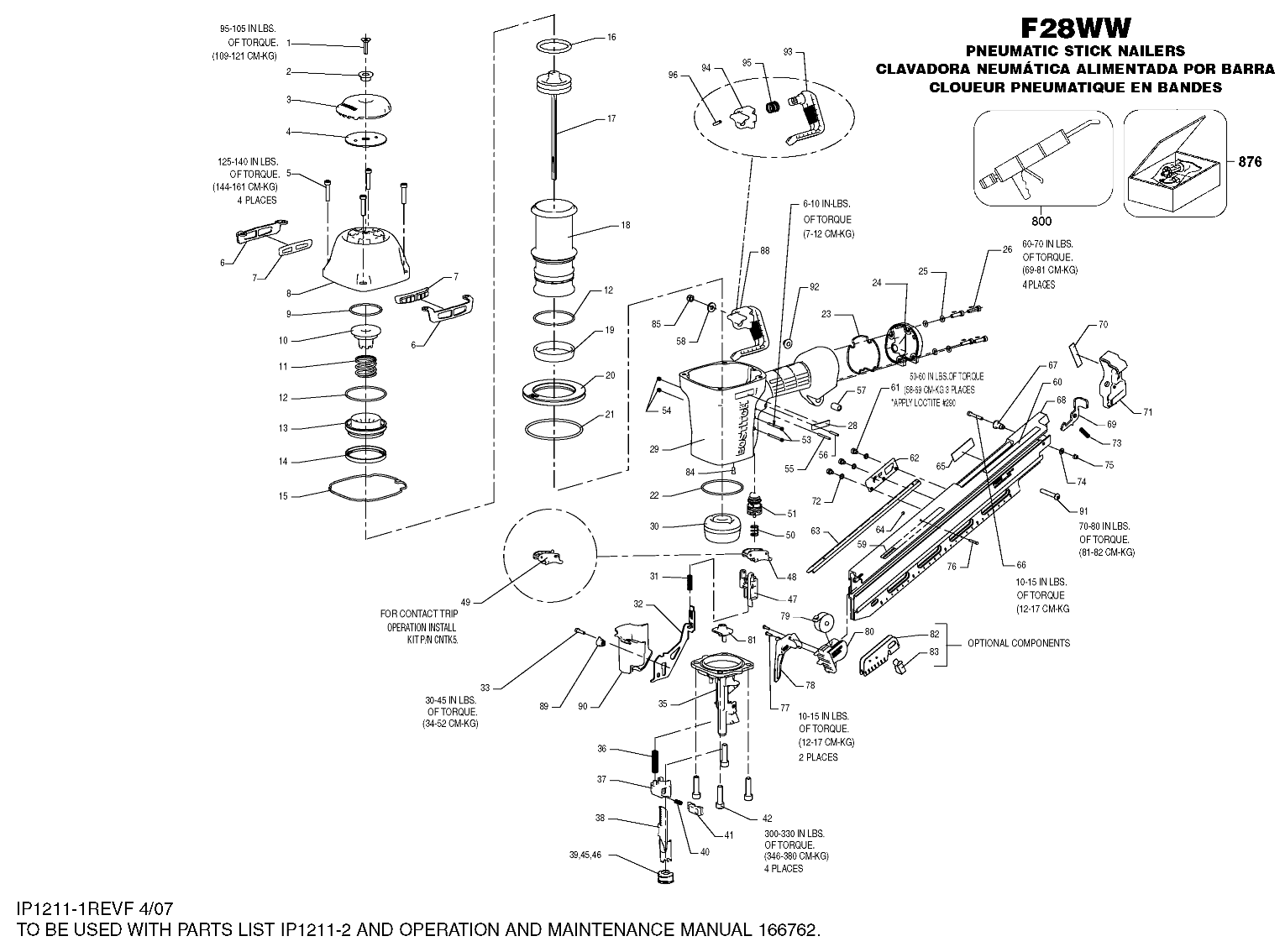 Parts For Bostitch F28WW