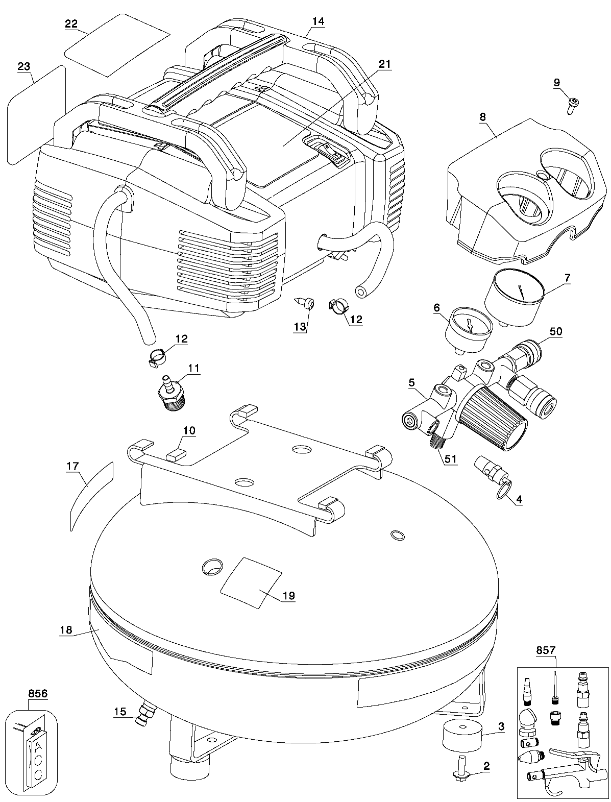 Porter Cable pancake compressor parts