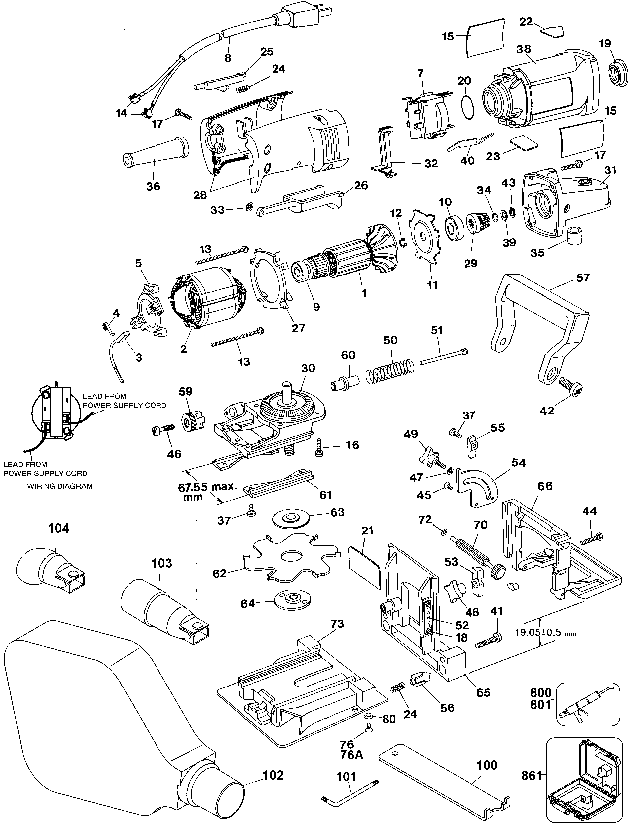 Dewalt DW682K Plate Joiner Parts