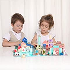 City Construction Stacker Wooden Building Blocks Set