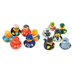 12 Super Hero Rubber Duck Party Favors