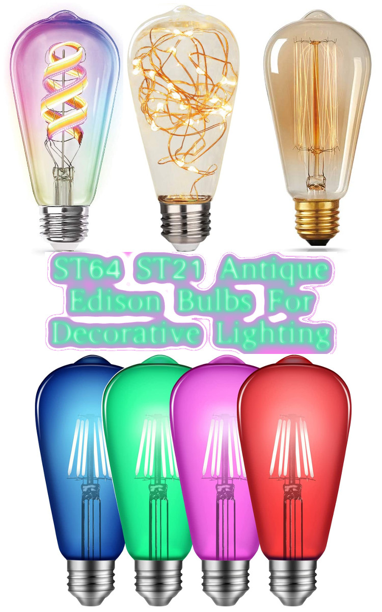 ST64 ST21 Antique Edison Bulbs For Decorative Lighting