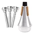 4Pcs Yootones Trumpet Mouthpiece (3C 5C 7C) with Trumpet Mute Silencer 