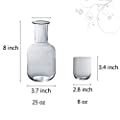 Sizikato 25 Oz Vertical Stripes Clear Glass Bedside Night Water Carafe