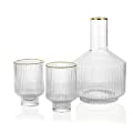 G bedside water carafe glass 1 pitcher 2 cups set vintage style