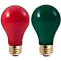 Goodbulb Christmas Light Bulbs Red and Green Bulbs 60 Watt A19, 2 Pack