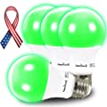 AmeriLuck 4-Pack Green Color A19 LED Light Bulbs