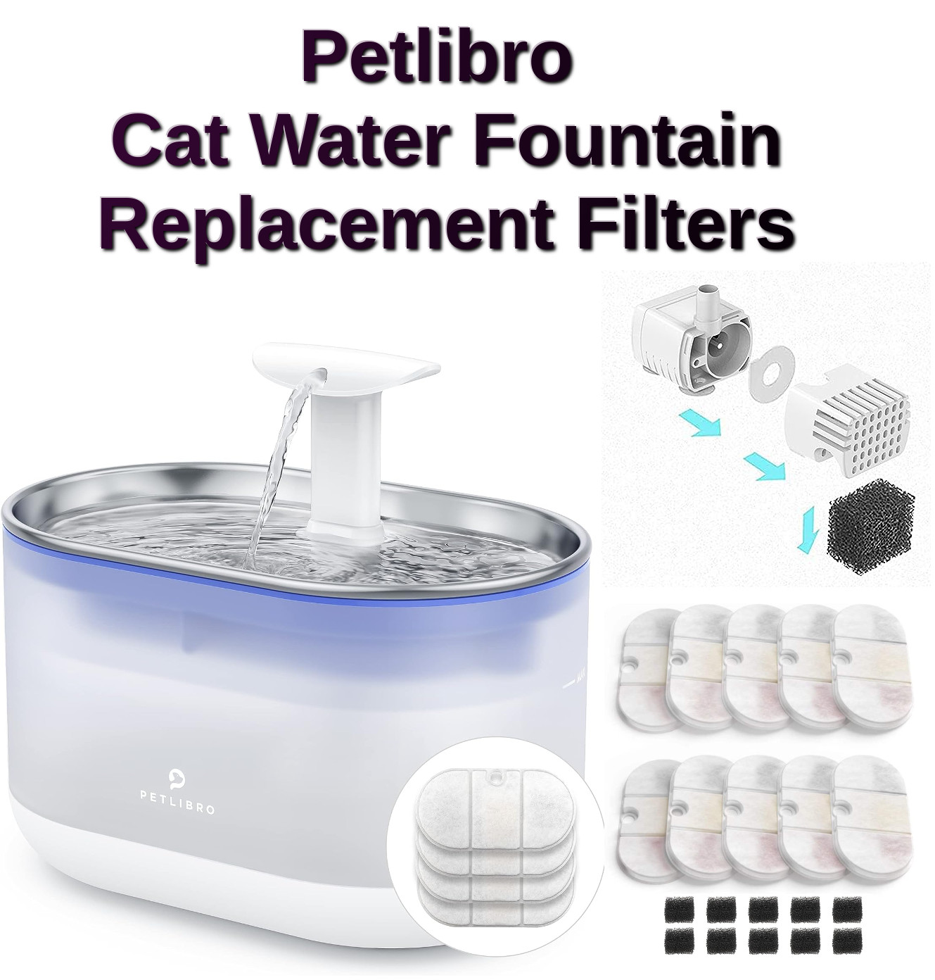 petlibro cat water fountain replacement filters