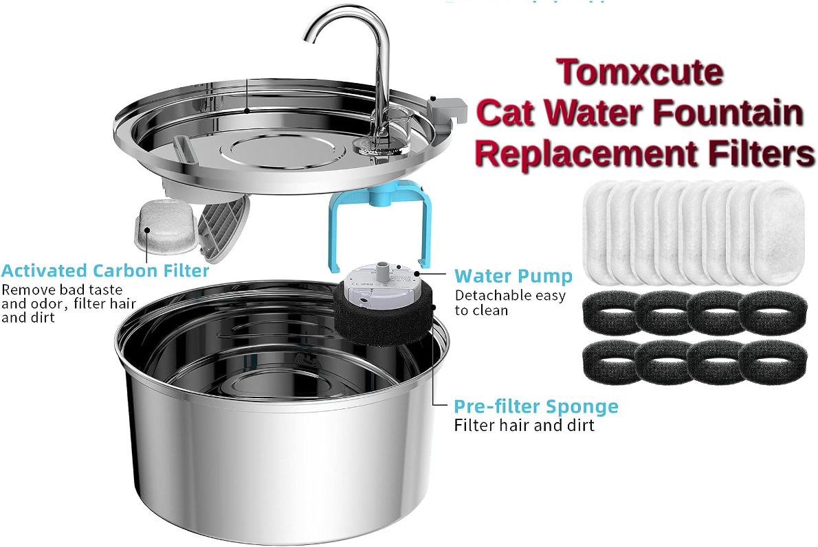 tomxcute cat water fountain replacement filters