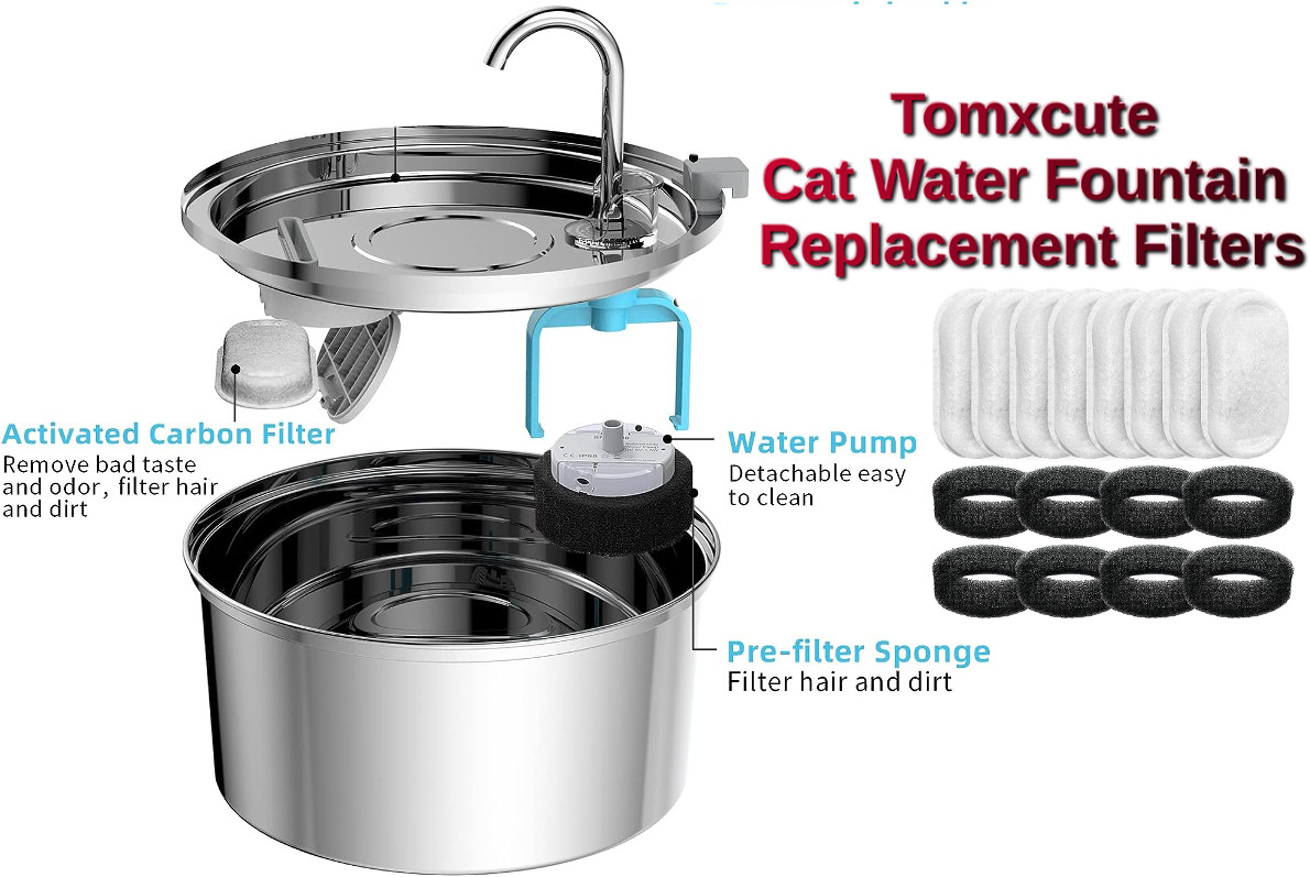 Tomxcute Cat Water Fountain Replacement Filters