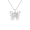 Butterfly Pendant with Diamond & 18k Gold Chain Necklace
