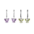 Peridot August Birthstone Lever Back Butterfly Earrings 