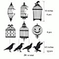Black Crow Cage Decorations for Gothic Halloween