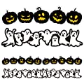 Halloween Bulletin Board Border Stickers with Grimace Pumpkins and Ghost