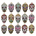 64pcs Halloween Flower Skull Charms