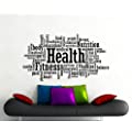 Health Fitness Motivation Word Cloud Wall Decal 