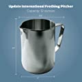 Update International EP-12 12 Oz Stainless Steel Frothing Pitcher, Silver