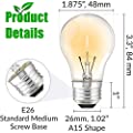 120V 40 Watt Lava Lamp Reflector A15 Shape E26 Base