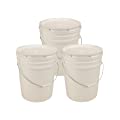 5 Gallon White Bucket & Lid – Set of 3