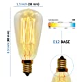 Bunnit Bulbs Vintage Retro Edison Bulb, ST38, 40w, E12 Base
