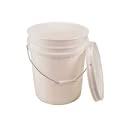 5 Gallon White Bucket & Lid – Durable 90 Mil All Purpose Pail 