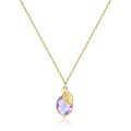 Dainty Alexandrite Birthstone Necklace with Initial