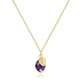 Dainty Amethyst Birthstone Necklace with Initial