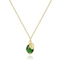 Dainty Peridot Birthstone Necklace with Initial