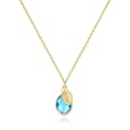 Dainty Aquamarine Birthstone Necklace with Initial