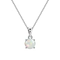 White Dainty Opal Pendant Necklace