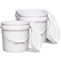 Terra Products Co. Heavy Duty Buckets for Storage – 2 Gallon 5 Pack