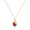Dainty Garnet Birthstone Necklace with Initial