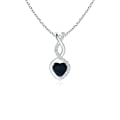 Natural Blue Sapphire Infinity Heart Pendant Necklace