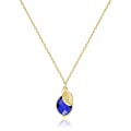 Dainty Sapphire Birthstone Necklace with Initial
