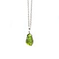 Natural Raw Peridot Gemstone Birthstone Pendant Necklace