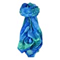 Mulberry Silk Hand Painted Long Scarf Classic Blueberry from Pashmina & Silk 