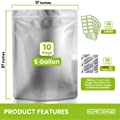 10pcs 5 Gallon 10 Mil Thick Ziplock Resealable Mylar Bags with Oxygen Absorbers 2500cc from Home Sensei Store
