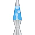 14.5-Inch Silver Base Lamp with White Wax in Blue Liquid