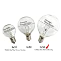 6 Pack G50 25 Watt Bulbs G16.5 Globe E12 Incandescent Candelabra Base Clear Light Bulbs for Candle Wax Warmer