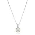 Amazon Essentials Sterling Silver Genuine or Created Round Cut Pearl Birthstone Pendant Necklace