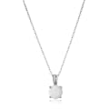 Amazon Essentials Sterling Silver Genuine or Created Round Cut Opal Birthstone Pendant Necklace